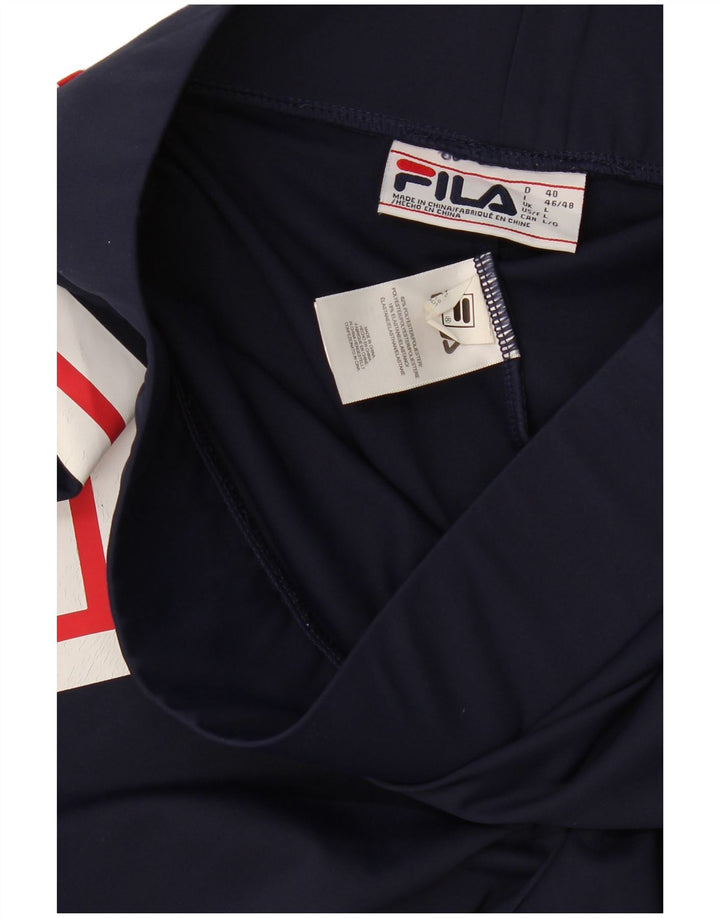 Leggings grafici da donna Fila UK 14 Large Poliestere geometrico blu navy