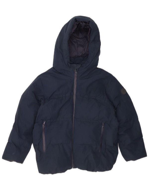 Giacca imbottita con cappuccio per ragazze Zara 8-9 anni in poliestere blu navy