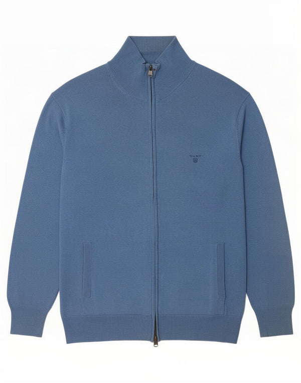 Maglione cardigan da uomo Gant XL in cotone blu