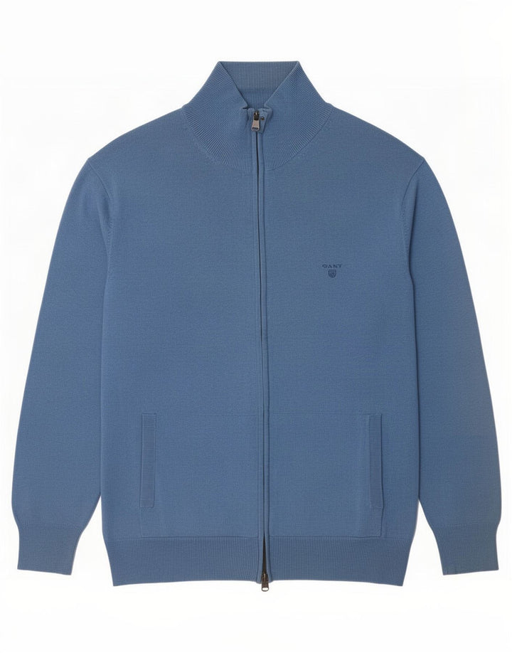 Maglione cardigan da uomo Gant XL in cotone blu