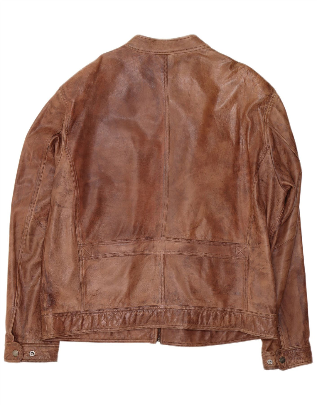 Giacca in pelle vintage da uomo IT 60 4XL Marrone