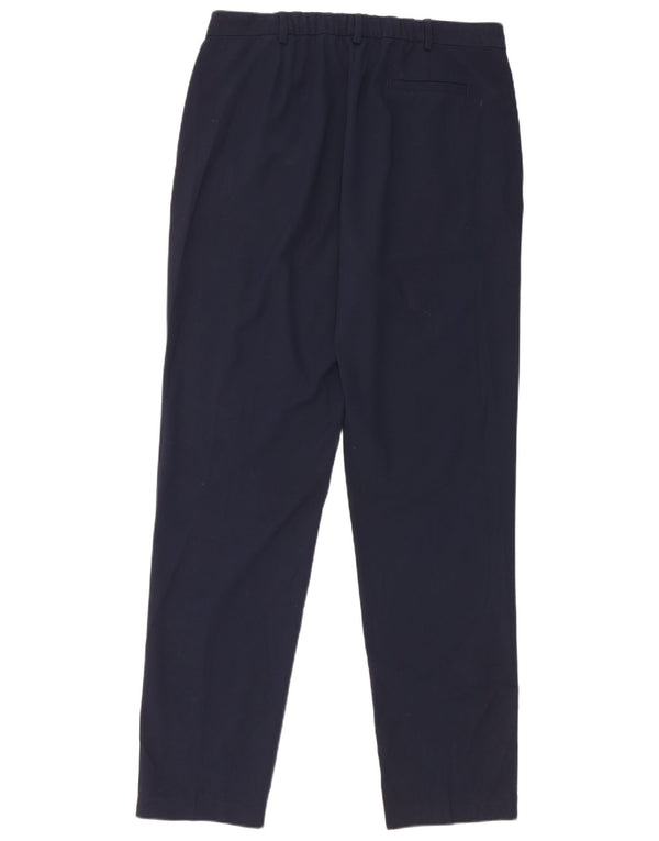 Pantaloni chino a vita alta da donna Marks & Spencer UK 14 Large W34 L32 Navy B