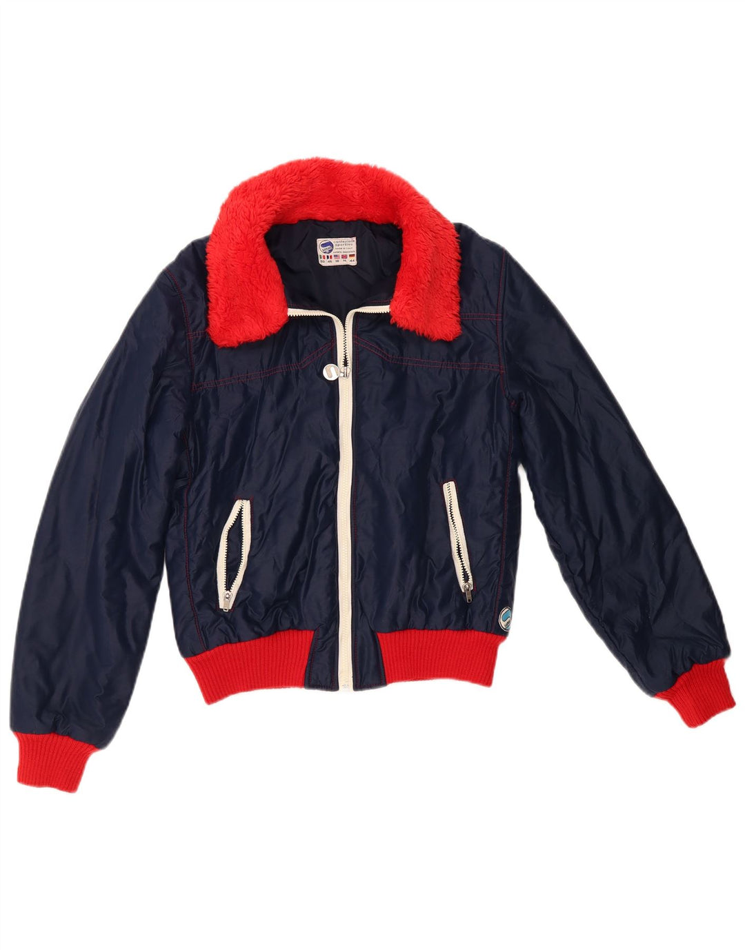 Giubbotto bomber da donna Samas UK 16 Large in nylon color block blu navy