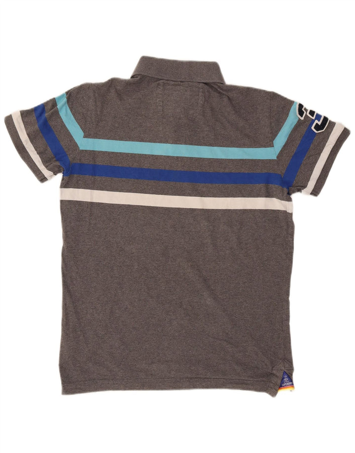 Polo grafica da uomo Superdry 2XL in cotone a righe grigie