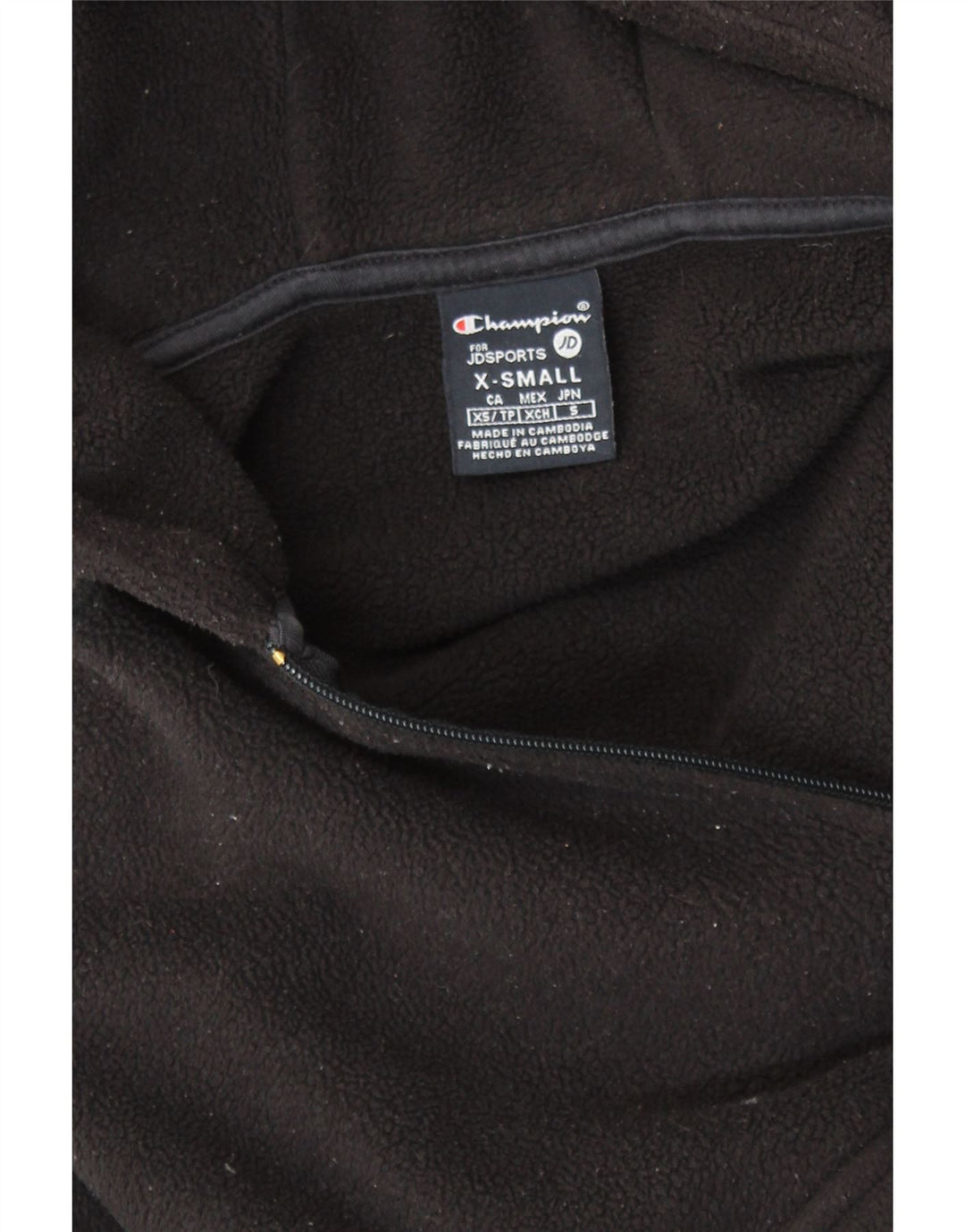 Maglione in pile con cappuccio oversize da donna CHAMPION UK 6 XS Nero