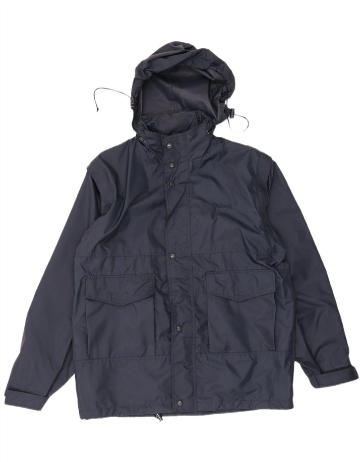 Giacca antipioggia con cappuccio da uomo Spalding UK 38 media blu navy in poliammide
