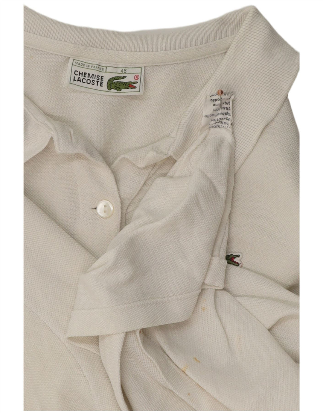 Polo da donna Lacoste taglia 46 XL in cotone bianco