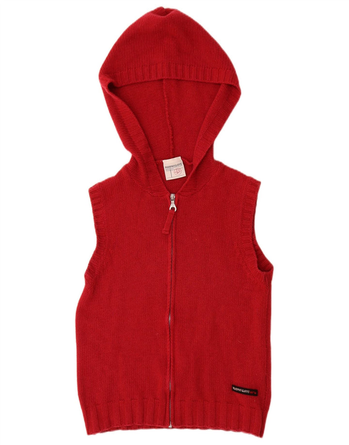 MURPHY & NYE Maglione cardigan con cappuccio da donna UK 10 Piccolo Borgogna