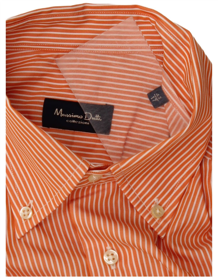 MASSIMO DUTTI Camicia da uomo Taglia 43 17 XL Gessato arancione