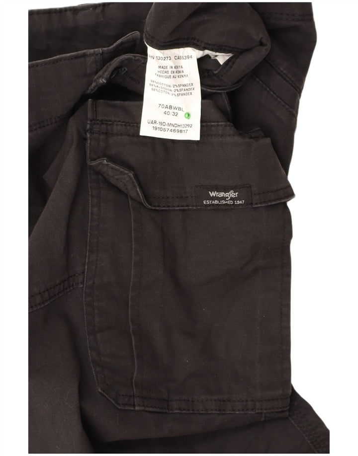 Pantaloni cargo dritti da uomo WRANGLER W40 L32 cotone nero