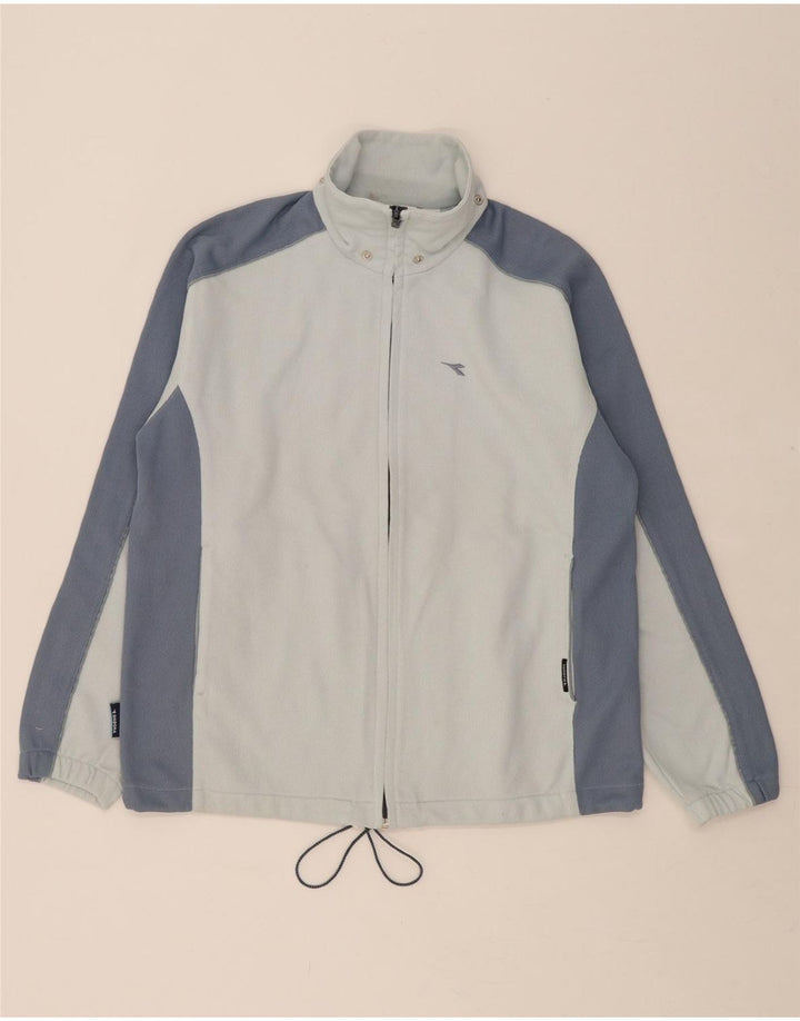 DIADORA Womens Tracksuit Top Jacket UK 12 Medium Blue Colourblock Vintage Diadora and Second-Hand Diadora from Messina Hembry 