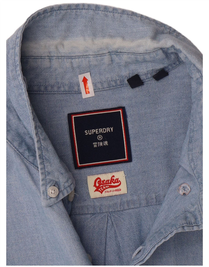 Camicia da uomo Superdry XL in cotone blu
