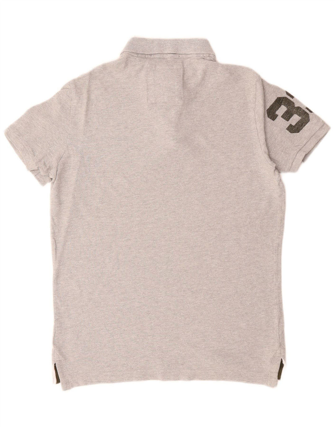 Polo grafica da uomo SUPERDRY in cotone grigio medio