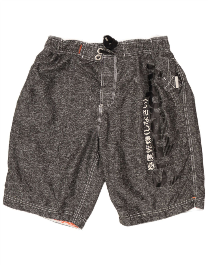 Pantaloncini da bagno con grafica da uomo Superdry XL Poliestere chiazzato grigio