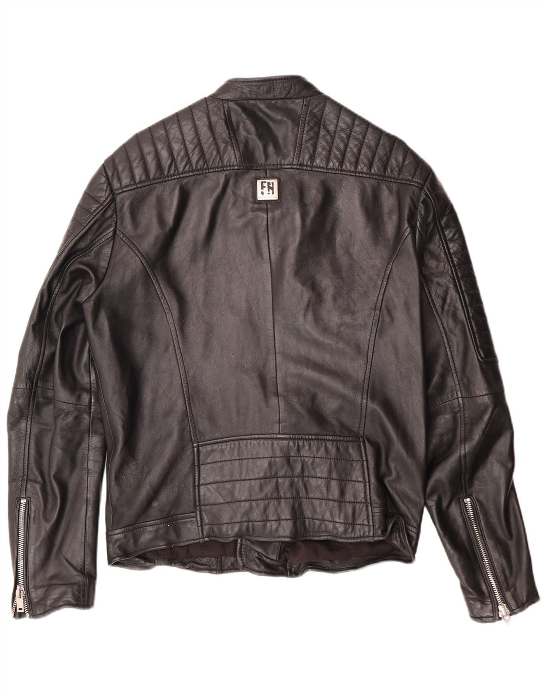 Giacca da motociclista in pelle da uomo Freaky Nation UK 38 Pelle nera media