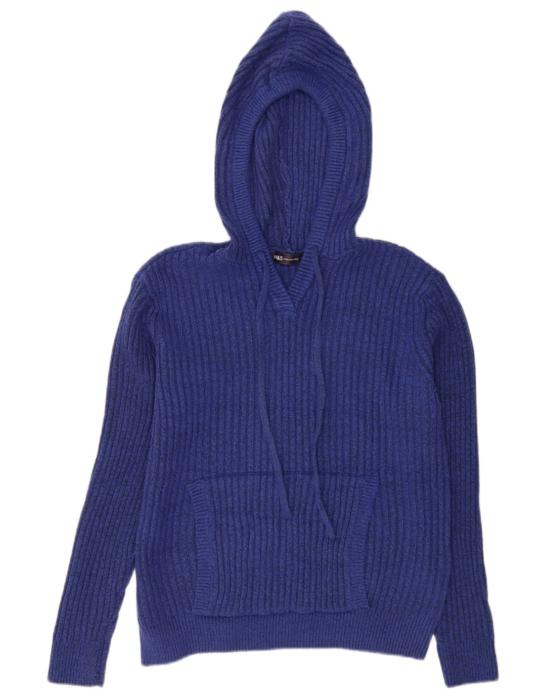 Maglione con cappuccio da donna Marks & Spencer UK 14 Poliestere blu medio