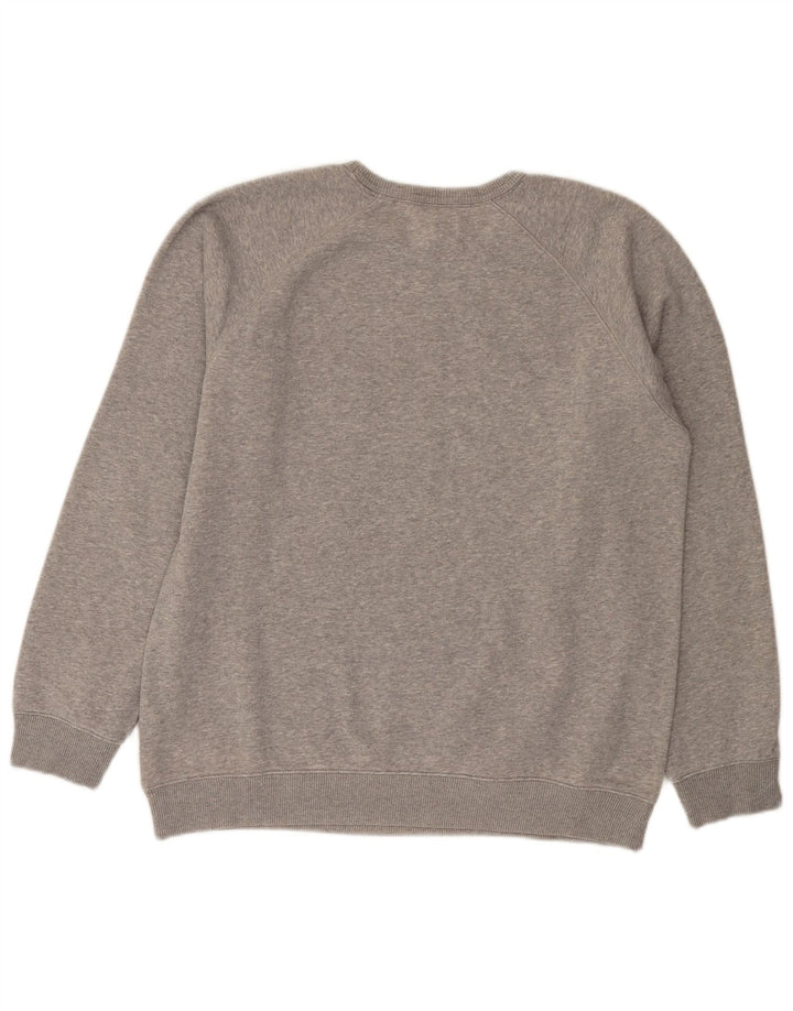 Felpa grafica da uomo ADIDAS, maglione in cotone screziato grigio medio