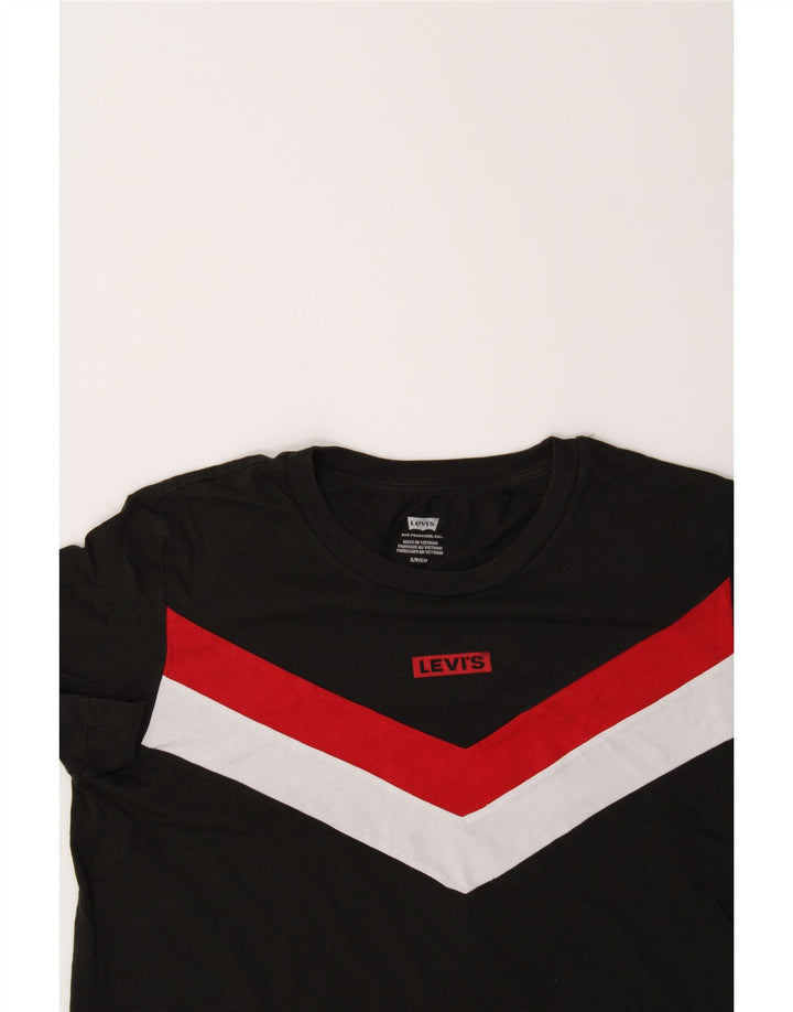 LEVI'S Mens T-Shirt Top Small Black Colourblock Cotton Vintage Levi's and Second-Hand Levi's from Messina Hembry 