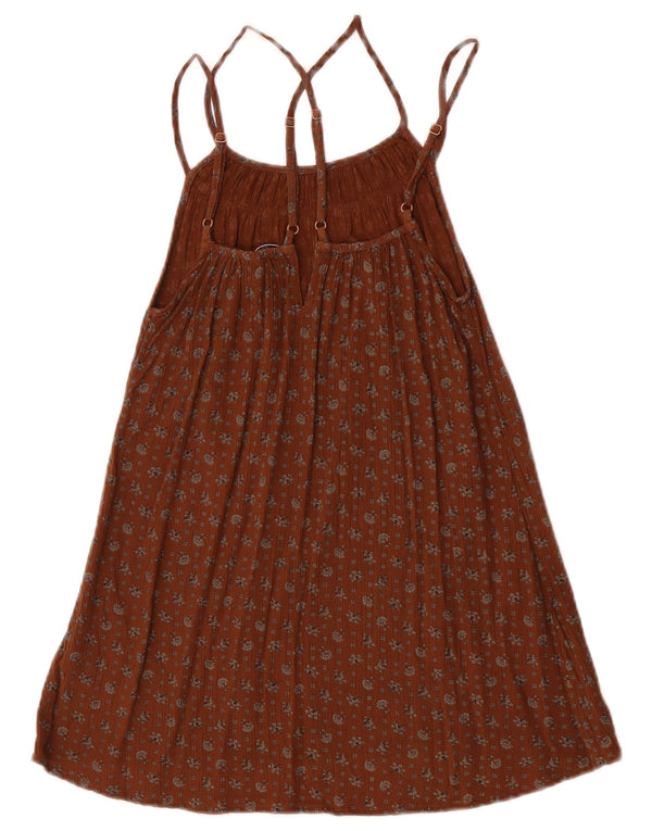 Abito da donna Fat Face Halter UK 6 XS Viscosa floreale marrone