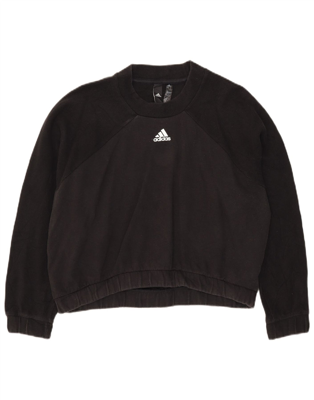 Felpa corta da donna Adidas UK 14 Medium Black Colourblock