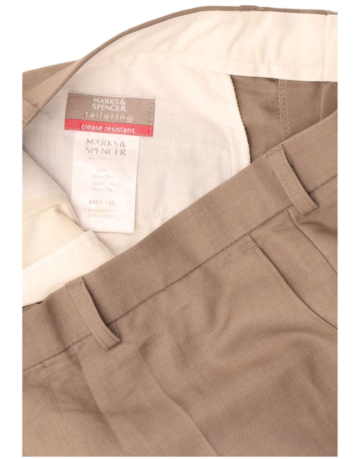 Pantaloncini chino da uomo Marks & Spencer W34 Large Beige Poliestere