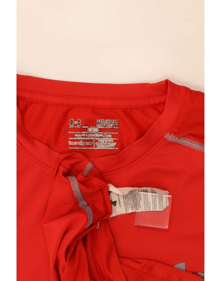 Maglietta Under Armour da uomo Heat Gear Top in poliestere rosso medio