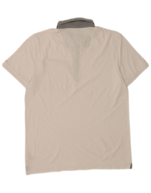 Polo da rugby da uomo slim fit Calvin Klein, grande, in cotone bianco