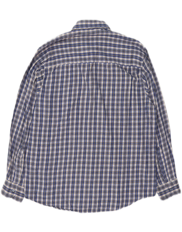 Camicia di flanella da uomo VINTAGE a quadri blu grandi