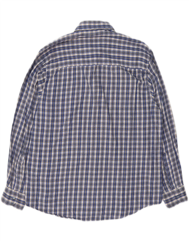 Camicia di flanella da uomo VINTAGE a quadri blu grandi