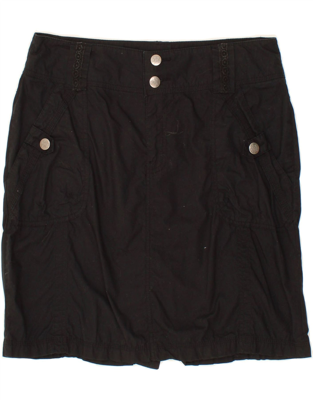 CASA BLANCA Womens Straight Skirt EU 40 Medium W32 Black Cotton Vintage Casa Blanca and Second-Hand Casa Blanca from Messina Hembry 