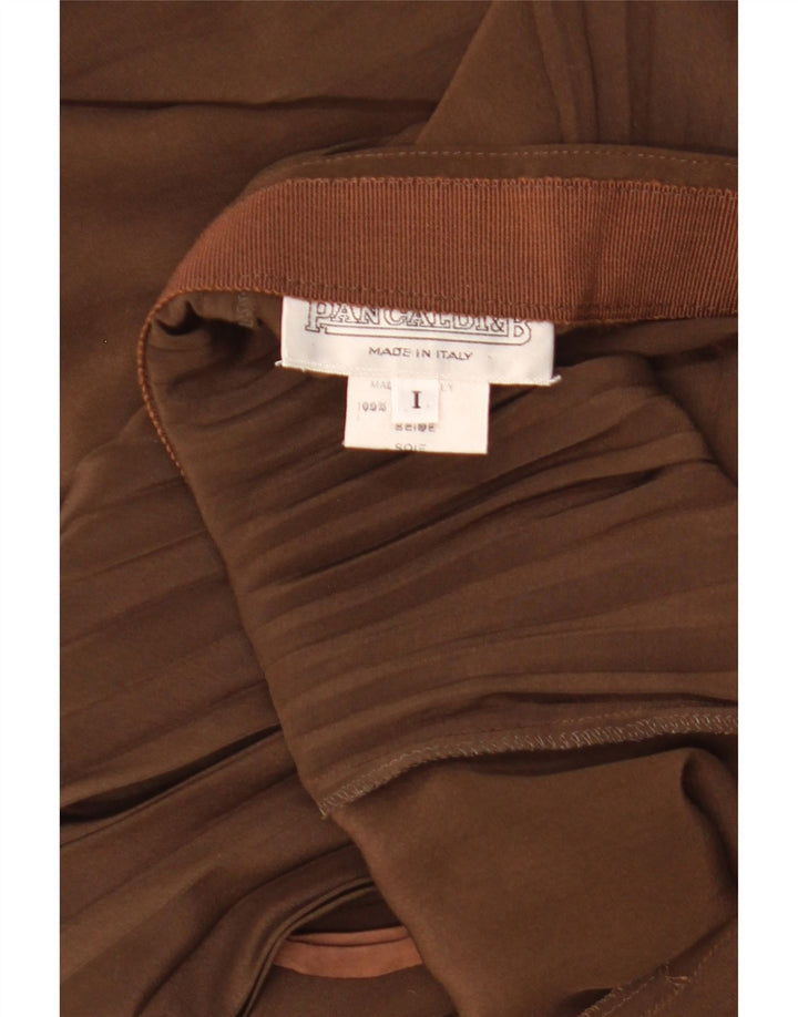 Gonna Plissettata Donna Pancaldi&B W32 Large Marrone Seta