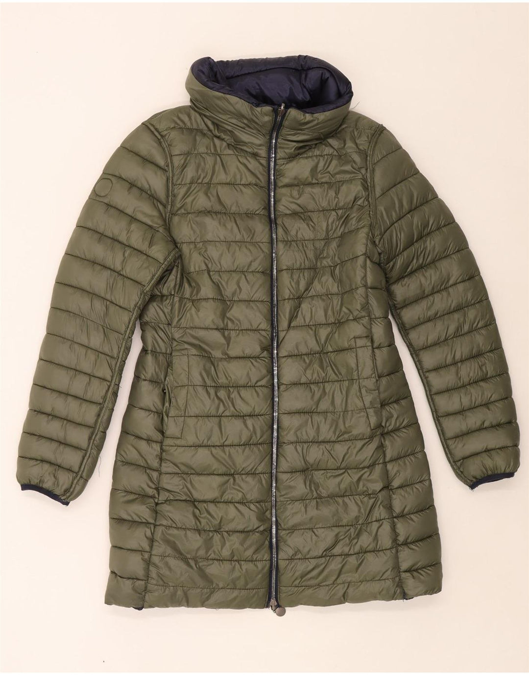 Cappotto imbottito reversibile con cappuccio da donna Colmar UK 12 medio in nylon blu navy