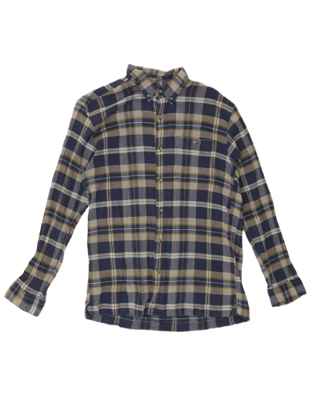 EDDIE BAUER Camicia da uomo in flanella dalla vestibilità classica, cotone medio a quadri blu navy