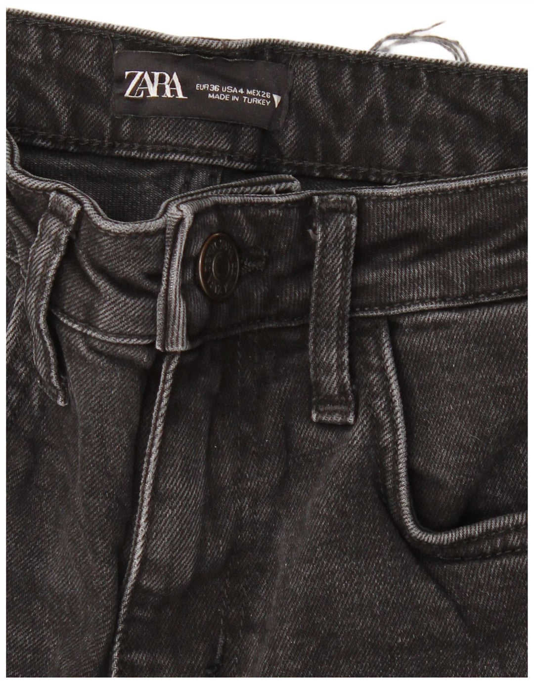 Jeans dritti a vita alta da donna ZARA EU 36 XS W26 L27 neri