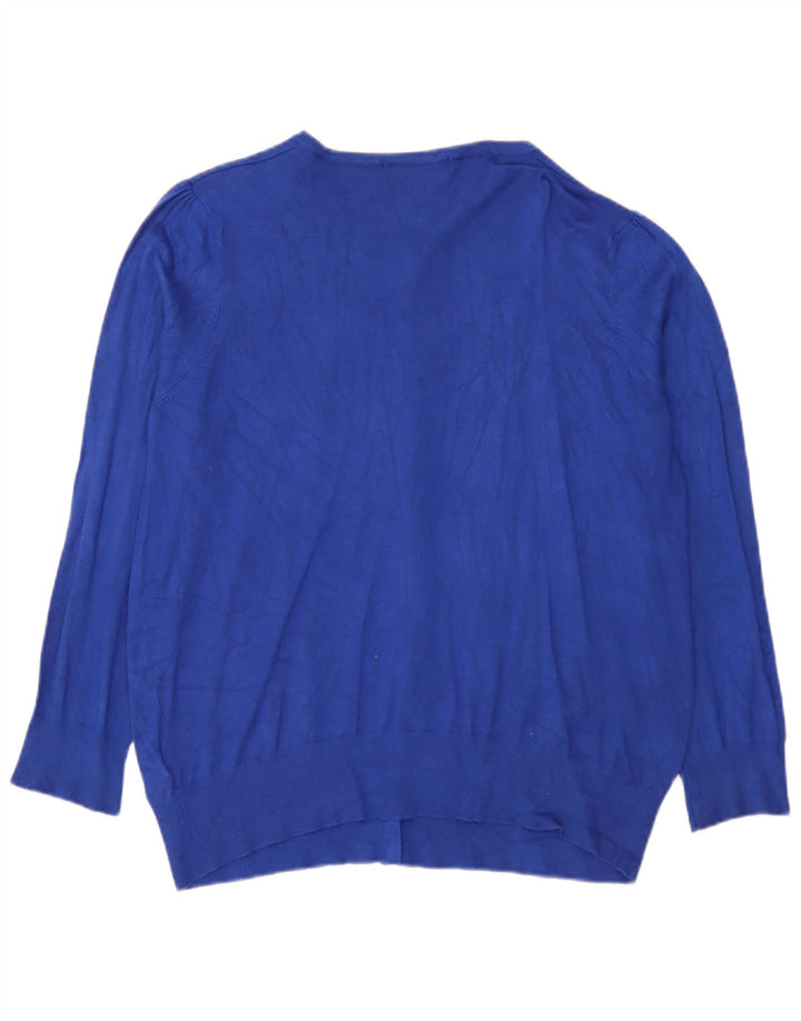 Maglione cardigan da donna Marks & Spencer UK 20 XL viscosa blu