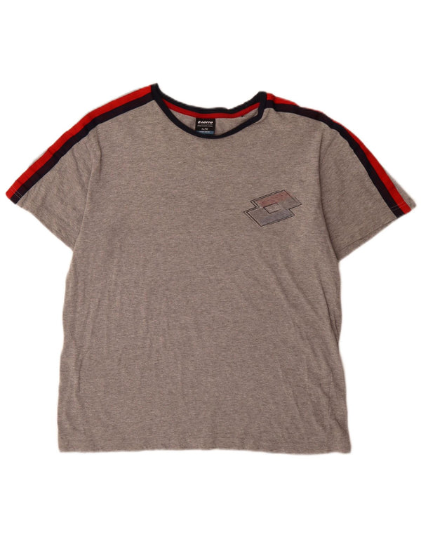 T-shirt da uomo Lotto Top XL in cotone color block grigio