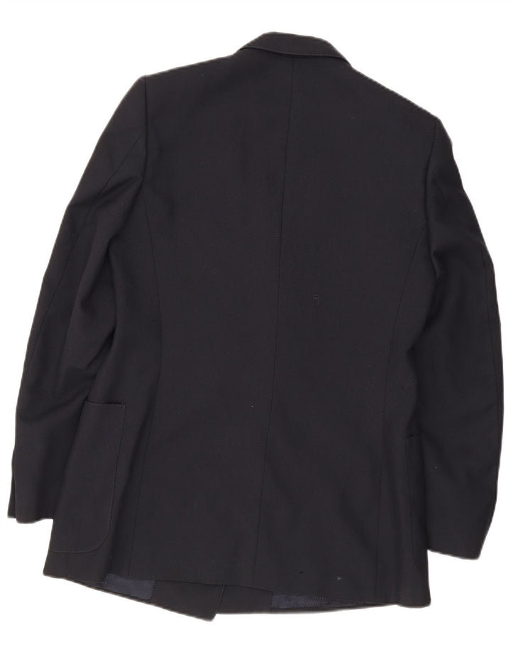 Giacca blazer doppiopetto vintage da uomo IT 48 blu navy medio