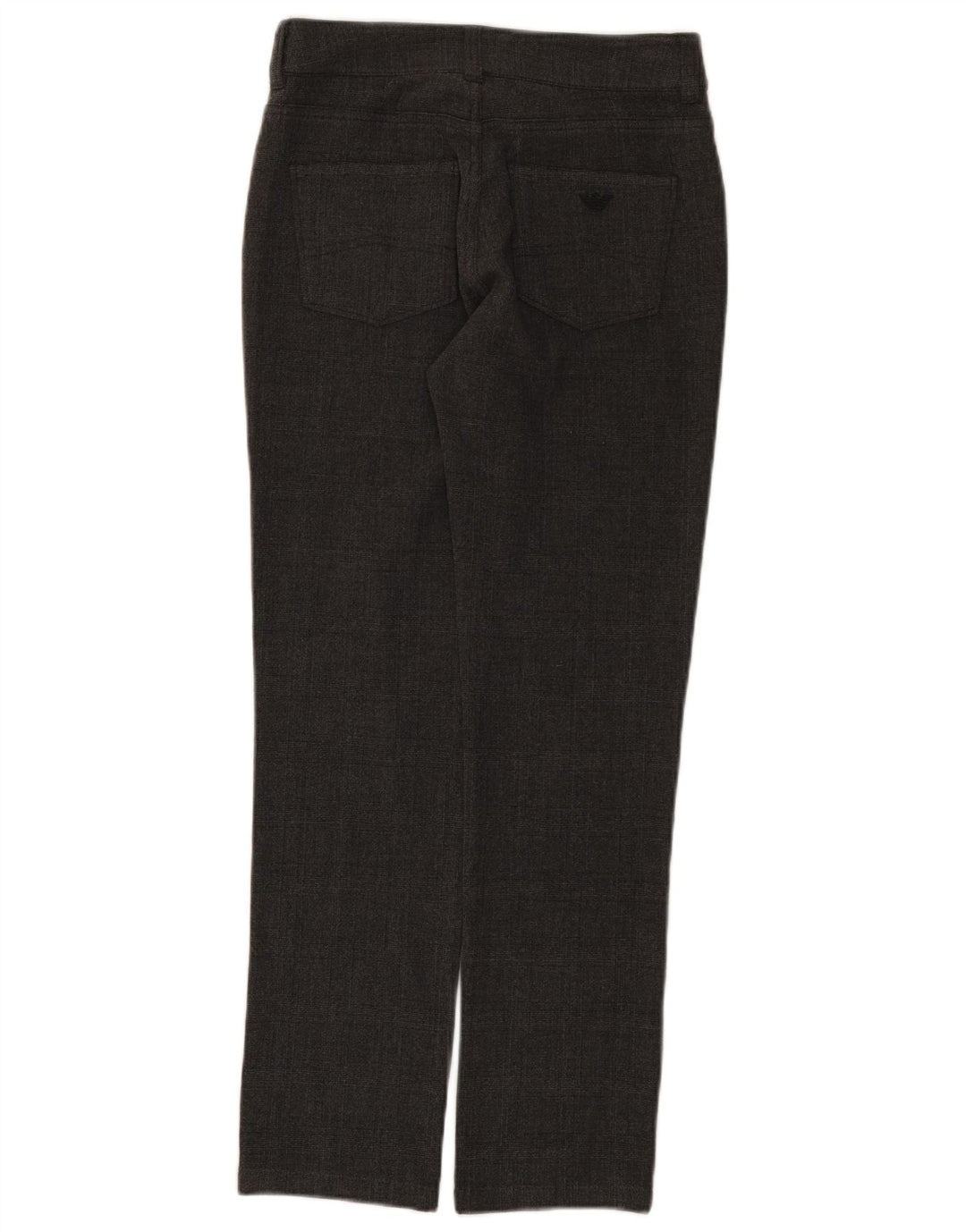 Pantaloni casual slim da donna Armani W26 L28 poliestere a quadri grigi