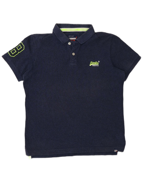 Polo grafica da uomo Superdry XL in cotone blu navy