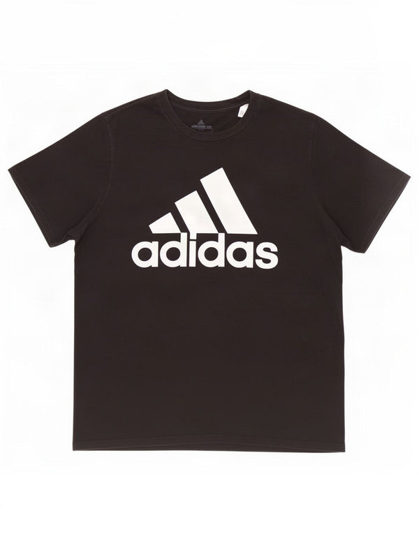 T-shirt grafica da uomo Adidas Top grande in cotone nero
