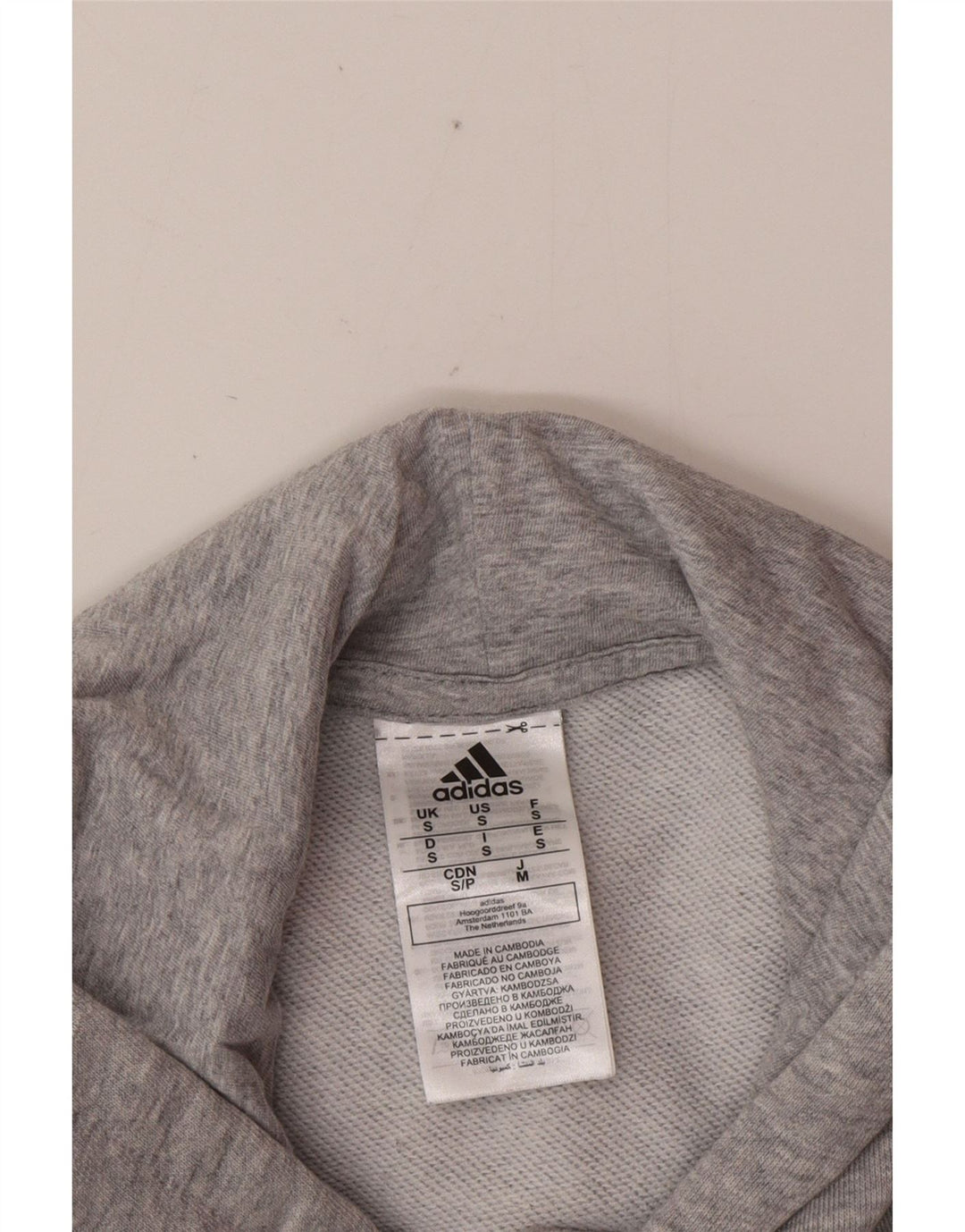 Maglione con cappuccio grafico da uomo ADIDAS piccolo in cotone grigio