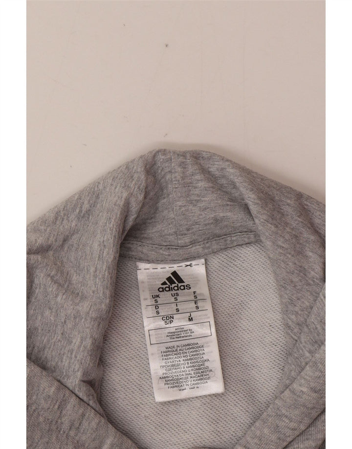 Maglione con cappuccio grafico da uomo ADIDAS piccolo in cotone grigio