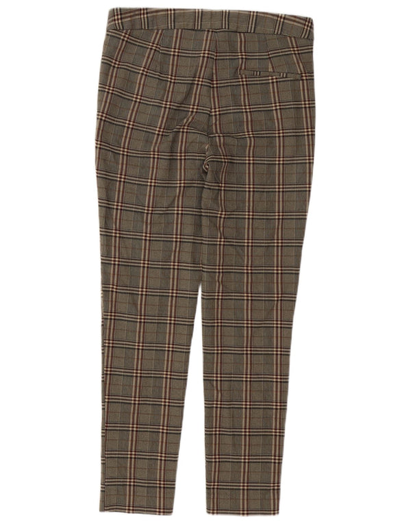 Pantaloni chino slim da donna Zara medi W28 L27 a quadri marroni