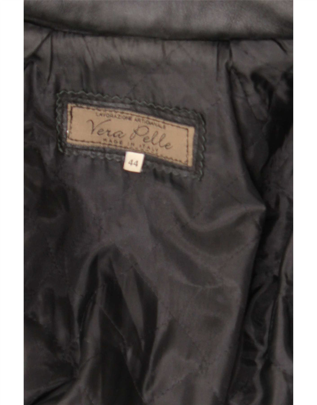 Cappotto in pelle con cappuccio da donna vintage IT 44 medio nero
