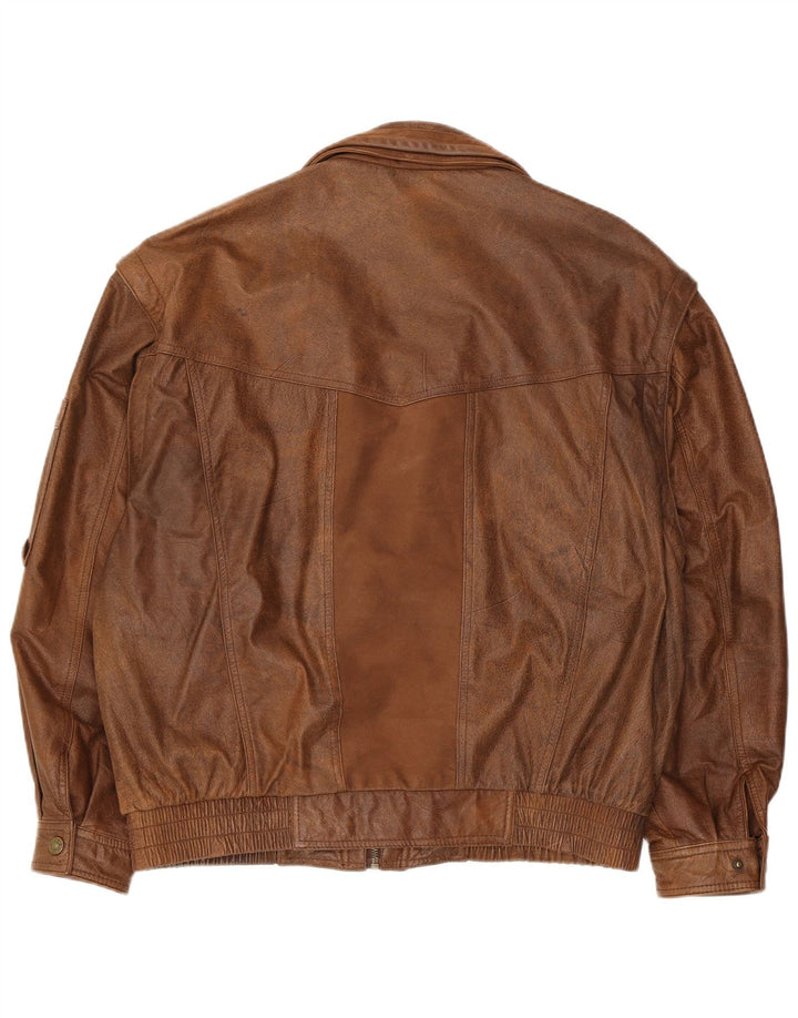 Giacca in pelle da uomo Trapper UK 42 XL Marrone