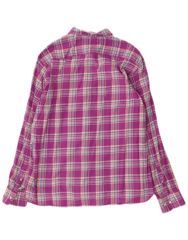 Camicia da uomo su misura Tommy Hilfiger XL viola a quadri in cotone