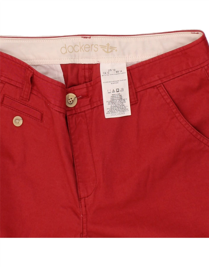 DOCKERS Womens Bermuda Shorts US 12 Large W34 Red Cotton Vintage Dockers and Second-Hand Dockers from Messina Hembry 