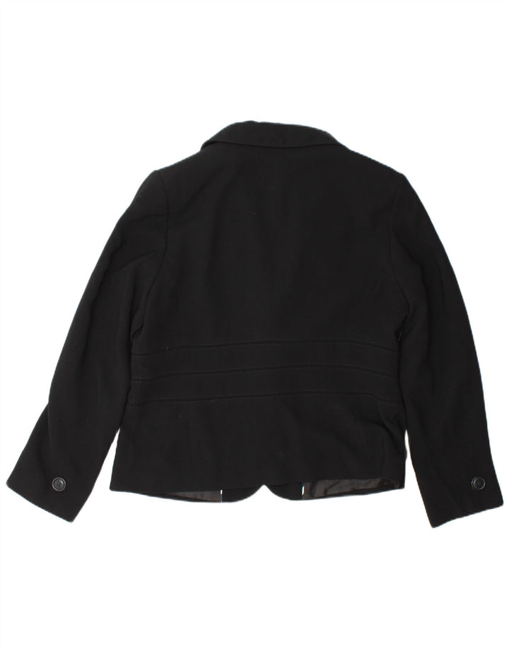 Giacca blazer a 2 bottoni Marks & Spencer da donna UK 16 grande poliestere nero