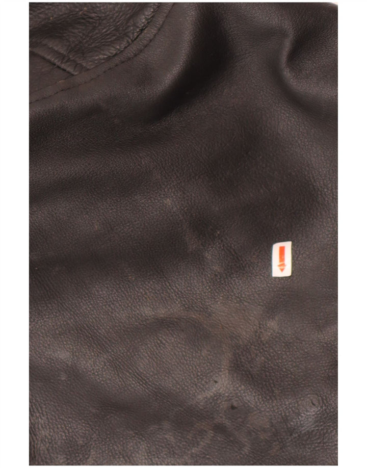 Giacca in pelle vintage da uomo UK 42 XL in pelle nera