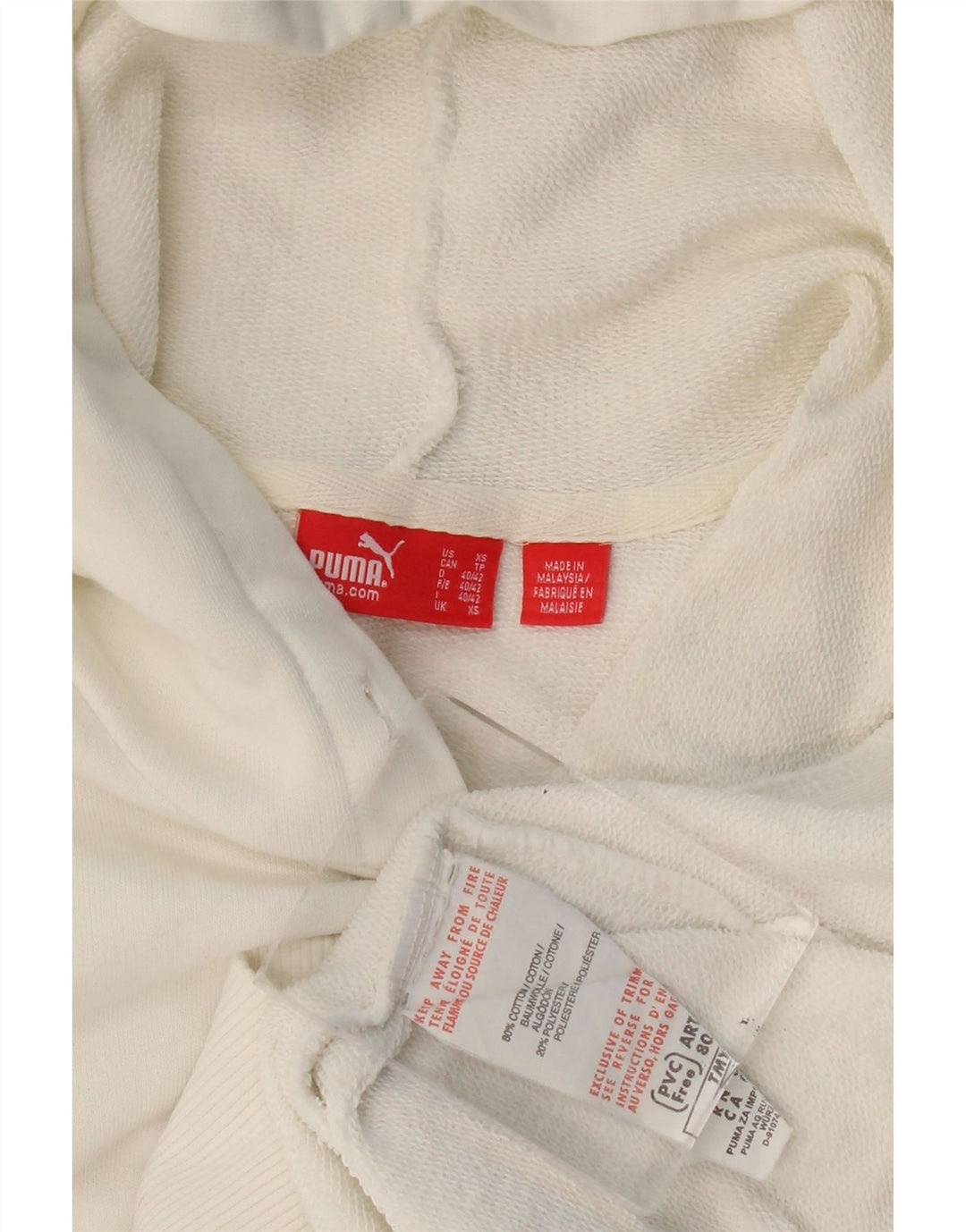 Felpa con cappuccio grafica da uomo Puma XS in cotone bianco